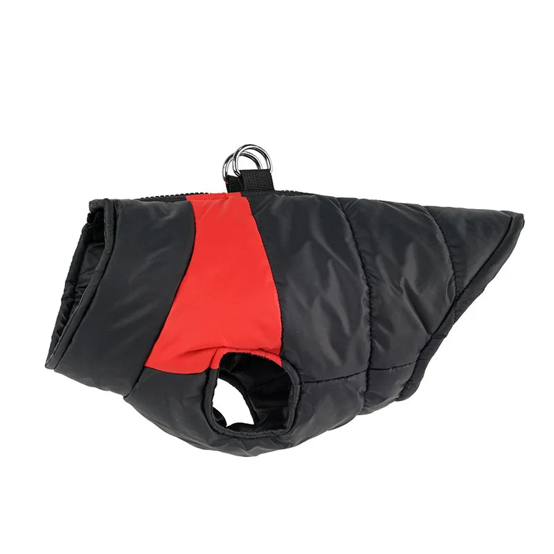 Chaleco acolchado impermeable para perro con arnés integrado