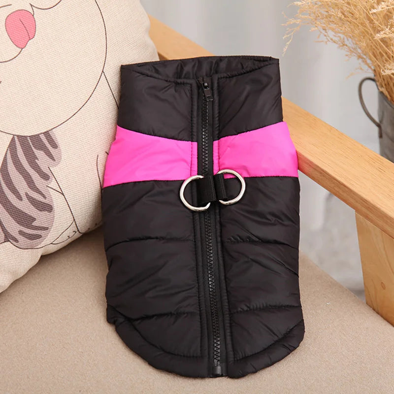 Chaleco acolchado impermeable para perro con arnés integrado