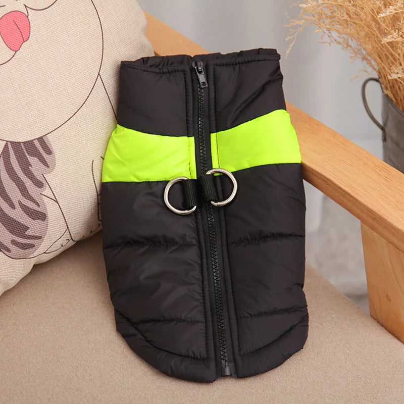 Chaleco acolchado impermeable para perro con arnés integrado